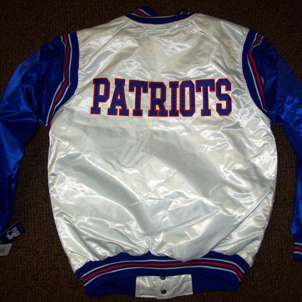 NEW ENGLAND PATRIOTS Starter WHITE & BLUE Jacket 3X 4X 5X - Picture 10 of 12